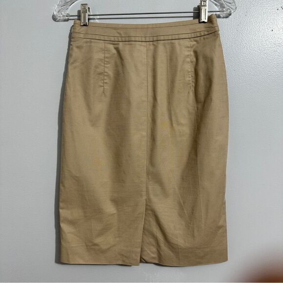 Hugo Boss khaki skirt zipper on the side, slit in the front size 2 - Picture 1 of 7